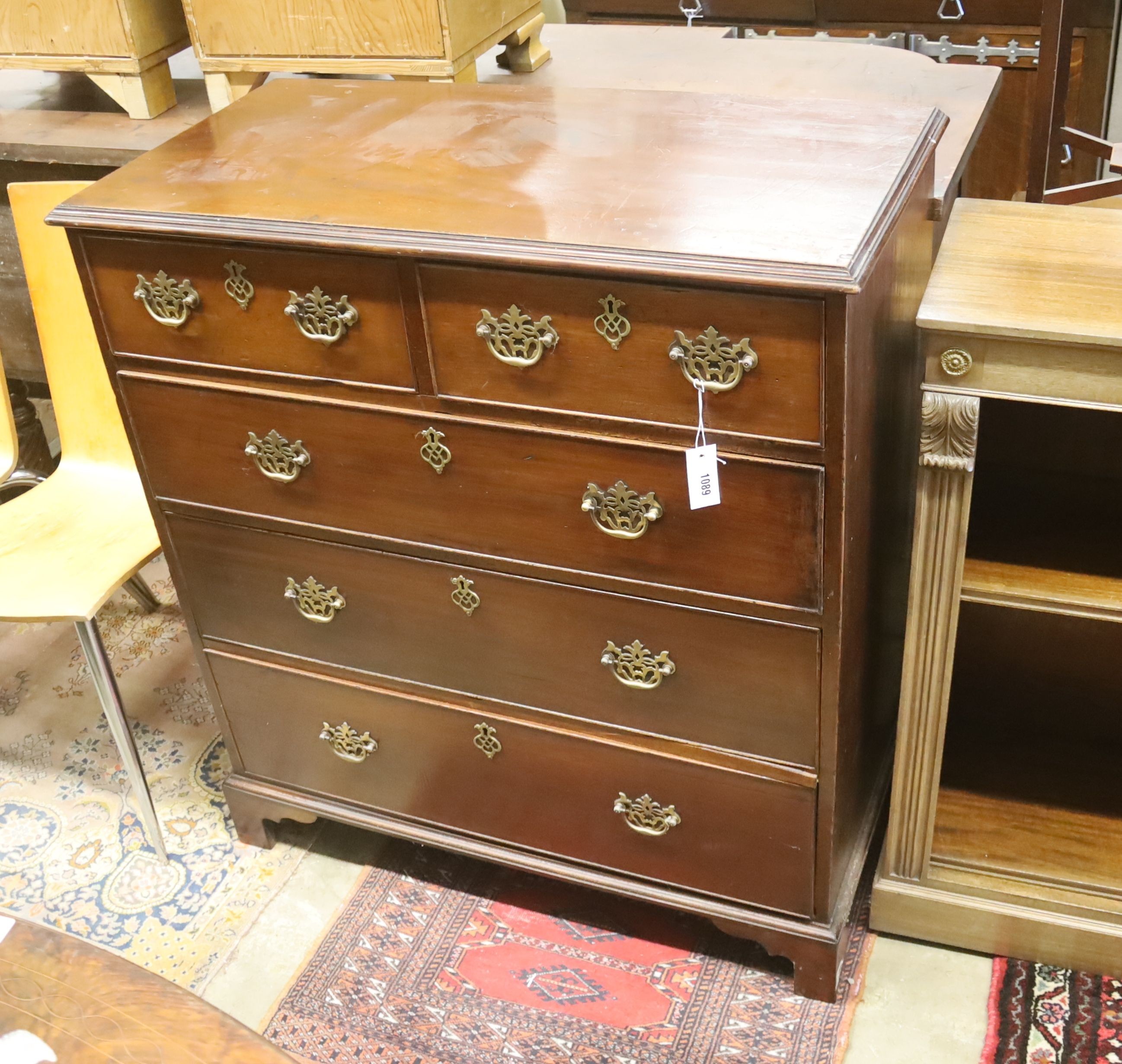 A George III mahogany chest, width 94cm, depth 48cm, height 105cm